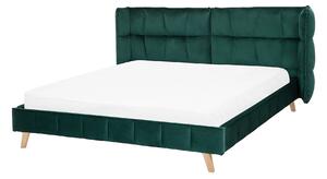 Tmavě zelená sametová postel 160 x 200 cm SENLIS