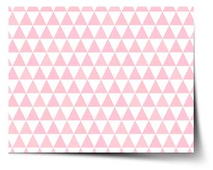 Sablio Plakát Růžové a bílé trojúhelníky - 60x40 cm