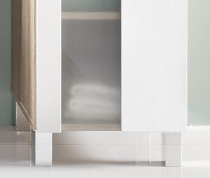 Koupelnová boční skříňka Porto, dub sonoma/bílá