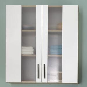 Koupelnová závěsná skříňka Porto, 2-dveřová, dub sonoma/bílá