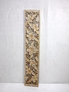 Závěsná dekorace HYBISCUS, exotické dřevo, ruční práce, 100x20 cm