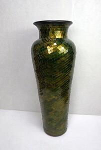 Váza podlahová - DIVA zelená metal, keramika, ruční mosaika