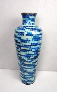 Váza podlahová MOSAIKA modrá, 80 cm, ruční práce