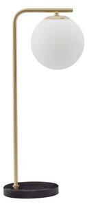 NOVA LUCE stolní lampa ALVAREZ saténový zlatý kov a černý mramor bílé opálové sklo E14 1x5W 230V bez žárovky IP20 9185361