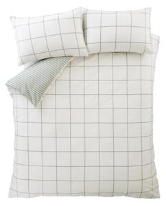 Zelené/krémové flanelové povlečení na jednolůžko 135x200 cm Brushed Regal Check – Bianca