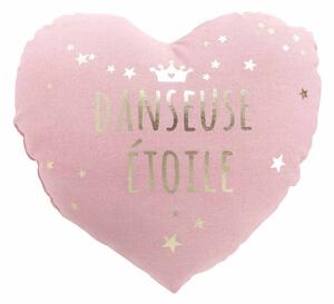 Douceur Dekorační polštář Srdce Etoile Růžová 37 x 40 cm Velvet