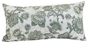 Krémovo - zelený polštář s květy Imbali - 45*45cm