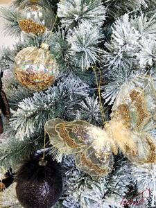Set 6ks duhová vánoční ozdoba se zlatými glitry - Ø 8 cm