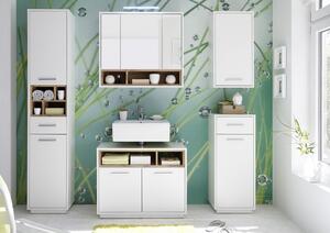 Koupelnová skříňka pod umyvadlo Milano, bílá/dub wotan