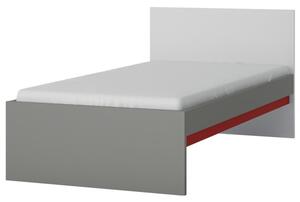 Postel LASER červená/šedá, 90x200 cm