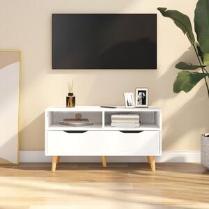 TV skříňka bílá 90 x 40 x 48,5 cm kompozitní dřevo