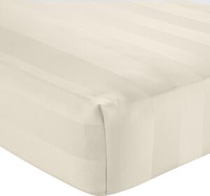 Krémové napínací saténové prostěradlo 90x190 cm So Soft Satin Stripe – Catherine Lansfield