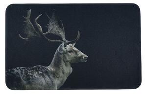 Černá podlahová rohožka s daňkem Deer - 75*50*1cm