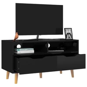 TV skříňka Colville - 90 x 40 x 48,5 cm | černá s vysokým leskem