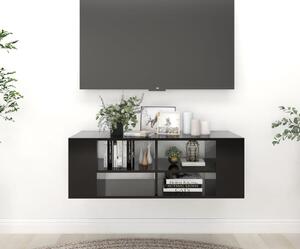 Nástěnná TV skříňka Oddville - 102 x 35 x 35 cm | černá