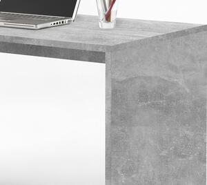 Psací stůl s regálem Lex, šedý beton/bílá