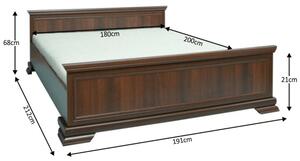 Manželská postel 180 cm Kraz KLS2 (s roštem). 779495