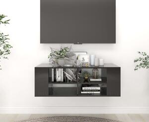 Nástěnná TV skříňka Oddville - 102 x 35 x 35 cm | černá vysoký les
