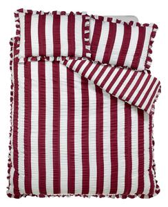 Tmavě fialové povlečení na jednolůžko 135x200 cm Seersucker Frill Stripe – Catherine Lansfield