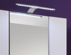 Koupelnová skříňka se zrcadlem Barolo, s osvětlením, dub san remo/lesklá bílá