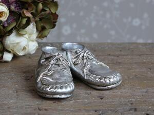Dekorace stříbrné dětské botičky Toulon - 6*13*5cm