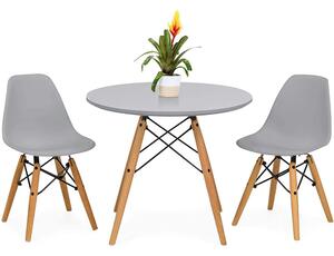 4 ks moderních jídelních židlí se stolem, více barev - šedá