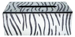 Kožený zásobník na papírové kapesníky Zebra - 25*14*9 cm
