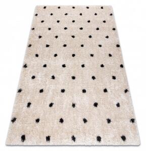 Kusový koberec shaggy Dots krémový 180x270cm