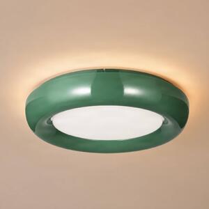 Lindby LED stropní svítidlo Lennox, zelené, 3stupňové stmívatelné, Ø 43 cm, stmívatelný, Zelená, Obývací pokoj / jídelna, kov, Moderní