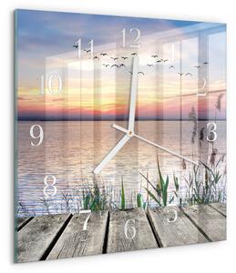 Skleněné hodiny Jezero zskb-30x30-00058658