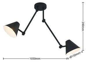 Lucande - Phina 2 Stropní Lampa Black - Lampemesteren