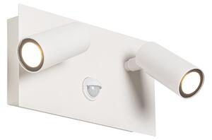 Venkovní nástěnné svítidlo bílé včetně LED 2-světelného pohybového senzoru - Simon