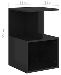 Noční stolek Bosun - 35x35x55 cm | černý s vysokým leskem