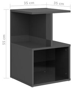 Noční stolek Bosun - 35x35x55 cm | šedý s vysokým leskem