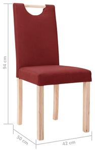 Jídelní židle Illumi - 4 ks - textil | vínové