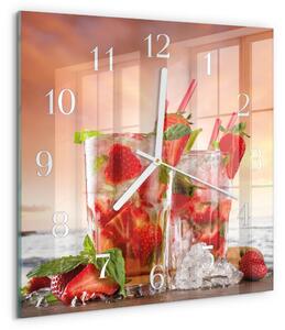 Skleněné hodiny Jahody zskb-30x30-00094857