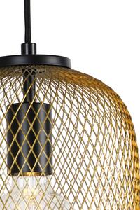 Art Deco závěsná lampa zlatá 45 cm 3-světlo - Bliss Mesh