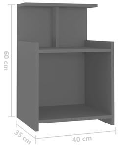 Noční stolky Barnes - 2 ks - 40x35x60 cm | šedé