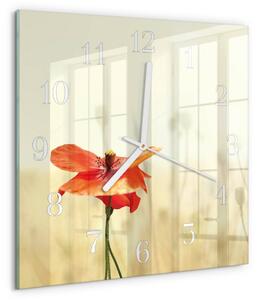 Skleněné hodiny Mák zskb-30x30-00082734
