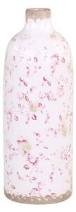Keramická dekorační váza s růžovými kvítky Floral Cannes - Ø 11*31cm