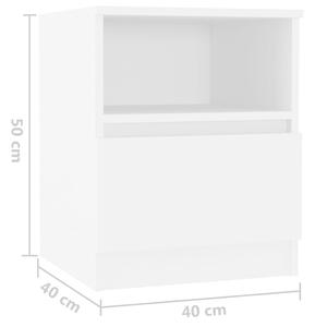 Noční stolek Lorimer - 40x40x50 cm | bílý
