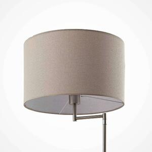 Lindby - Zinia Stojací Lampa Nickel/Grey/Wood - Lampemesteren