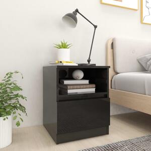 Noční stolek Lorimer - 40x40x50 cm | černý s vysokým leskem