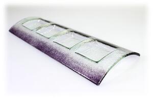 BDK-GLASS Skleněný svícen TUNNEL na 4 svíčky světle fialový