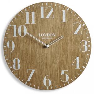 Kvalitní dřevěné hodiny v hnědé barvě s průměrem 30cm