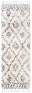Kusový koberec shaggy Azteco krémově šedý 2 atyp 70x250cm
