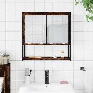 Koupelnová skříňka se zrcadlem kouřový dub 60x16x60 cm kompozit