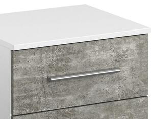 Noční stolek Siegen, bílý/šedý beton