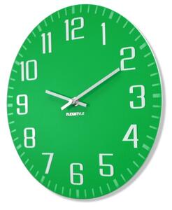 Zelené nástěnné hodiny designové