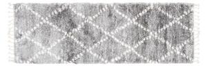 Kusový koberec shaggy Karo šedý atyp 60x200cm